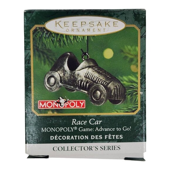 Hallmark Keepsake Pewter Monopoly Pieces Miniature Christmas Tree Ornament Set - Picture 3 of 5